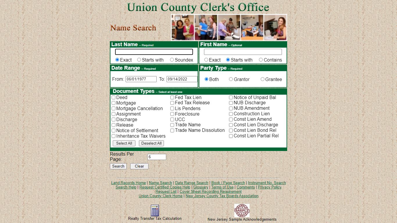 Union County Clerk's Office Public Land Records